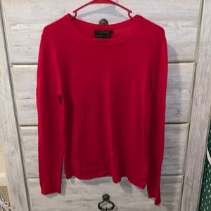 Red Tahari pure luxe 100% cashmere sweater